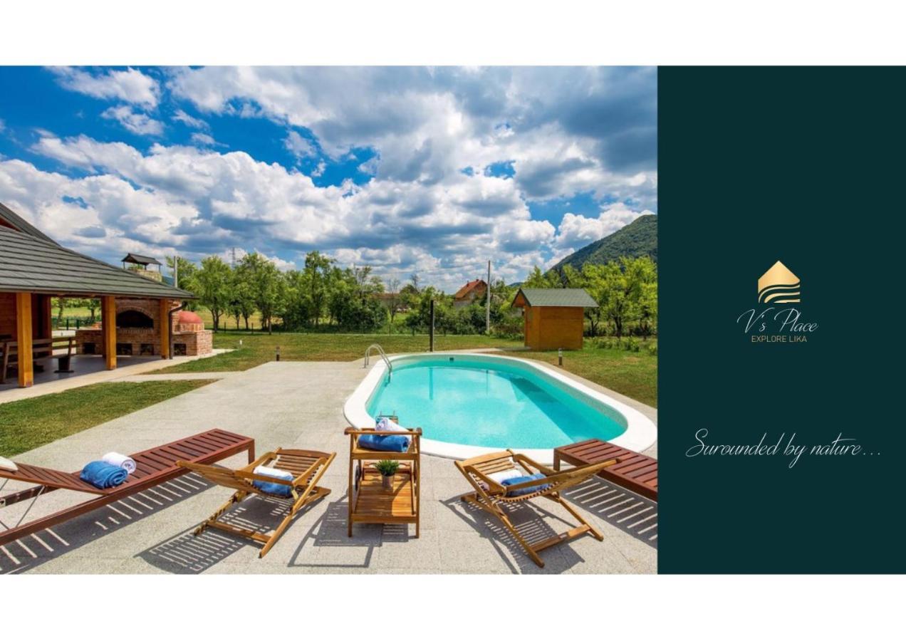 V'S Place - Wooden House With Heated Pool And Outdoor Sauna Otocac Luaran gambar